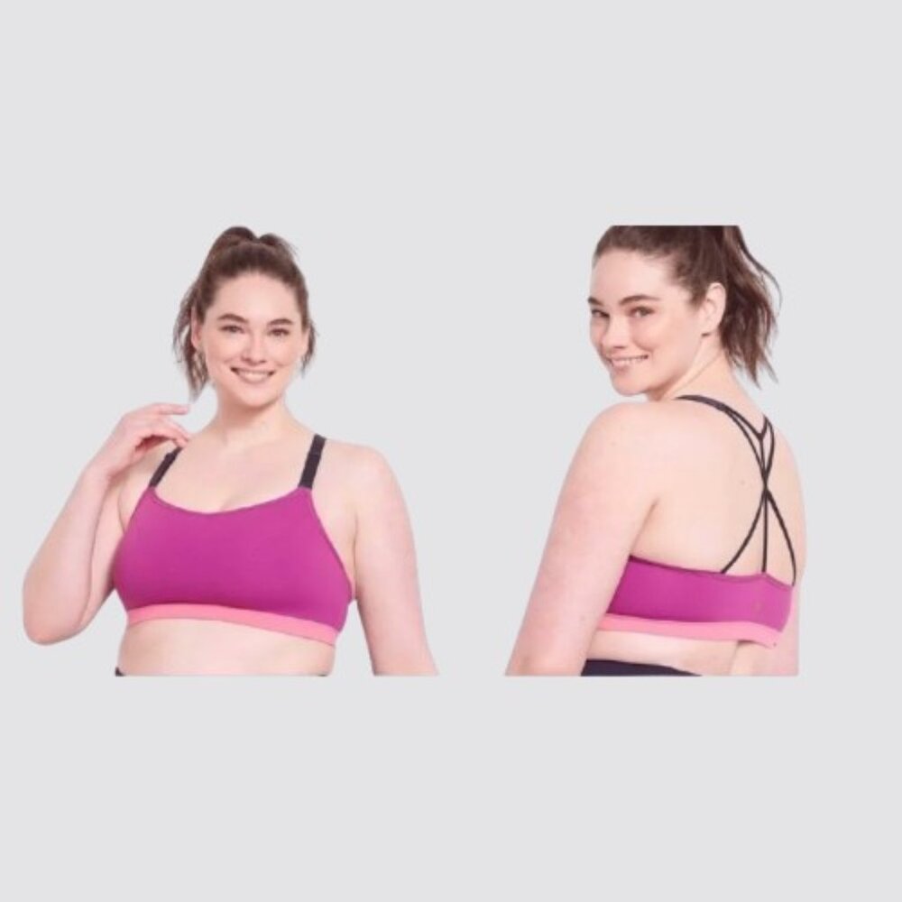 NEW Livi Active Purple Low Impact Wicking Strappy Back Sports Bra 18/20